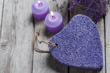 SPA Pumice and candles closeup