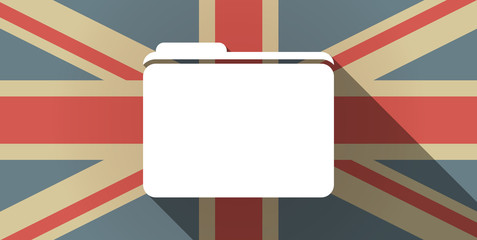 Long shadow UK flag icon with a folder
