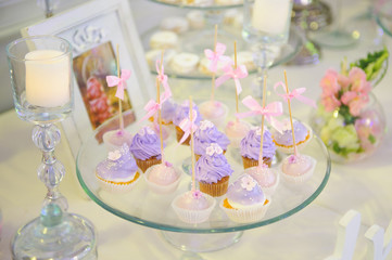 Fototapeta na wymiar Violet Cupcakes