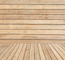 Wooden desk perspective room.