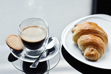 Croissant and Coffee. French Breakfast