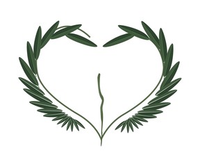 Fresh Green Leaves in A Heart Shape
