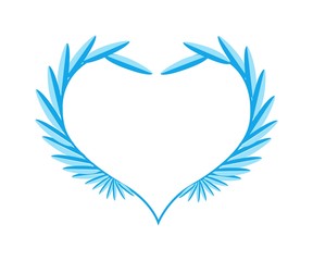 Beautiful Blue Leaves in A Heart Shape