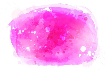 Abstract pink watercolor vector hand paint on white background