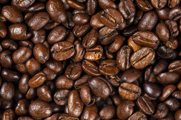 Roasted Coffee beans background.