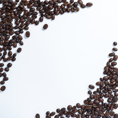 Coffee beans isolated on white background.