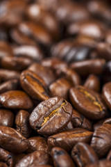 Roasted Coffee beans background.