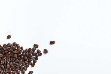 Coffee beans isolated on white background.