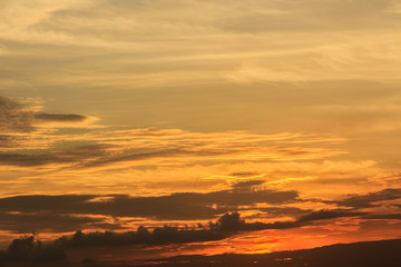sunset with clouds  the sky is in beautiful dramatic
