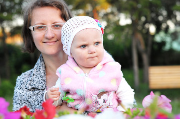 Mother and baby outdoor