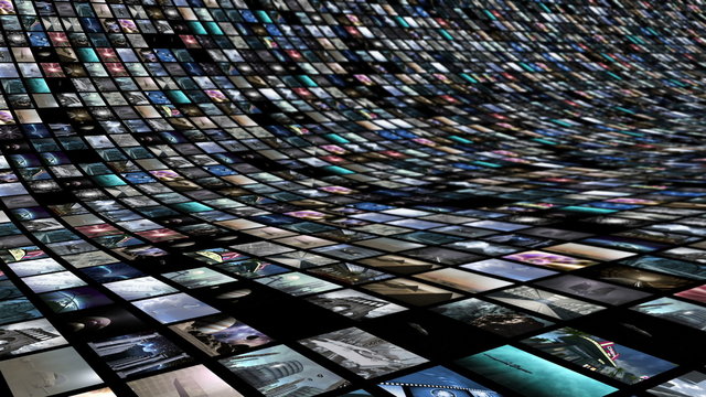 Animated video wall, semicircular. Loop-able  4K