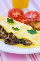 Folded mushrooms silky omelette

