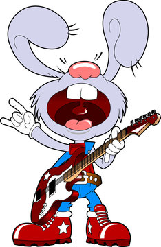 rabbit with guitar
