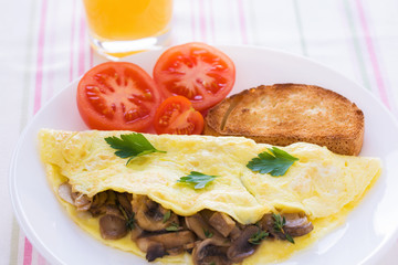 Folded mushrooms silky omelette
