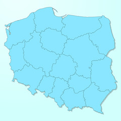 Naklejka na ściany i meble Poland blue map on degraded background vector