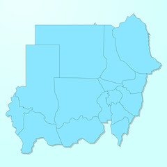 Obraz premium Sudan blue map on degraded background vector