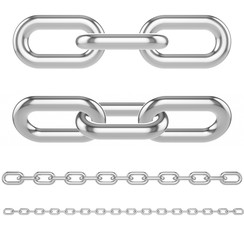 Set, collection of metal chain links.