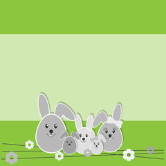 Hasenfamilie - Happy Easter - Vektor Grafik