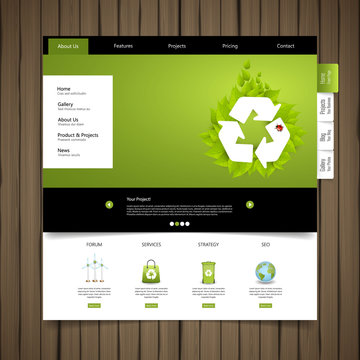 Green eco website design.
