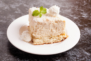 Piece of coconut Cake