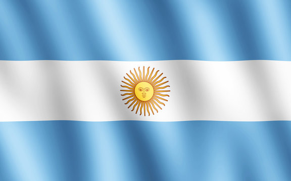 Flag of Argentina waving in the wind