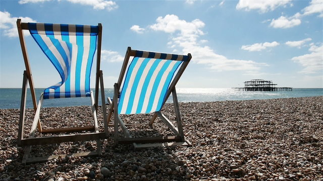 Deckchairs on the Brighton beach