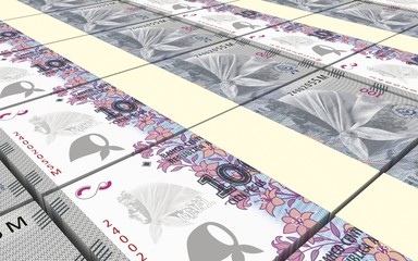 Argentina pesos bills stacks background. Computer generated 3D photo rendering.
