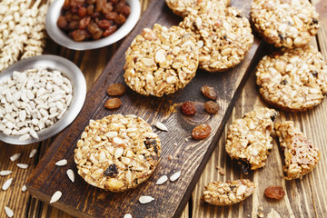 Cookies with raisins and sunflower seeds