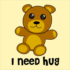 cute bear kid doll need hug