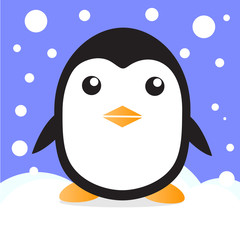 cute penguin in snow vector