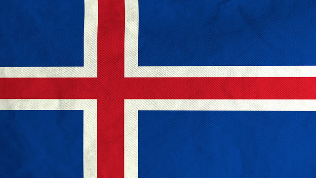 Icelander flag waving in the wind (full frame footage in 4K UHD resolution).