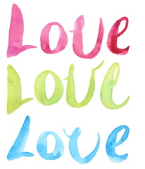 Watercolor Love Calligraphy Script