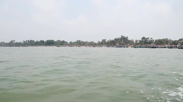 Tracking shot of the Chilika Lake, Orissa, India