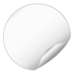 white simple round sticker