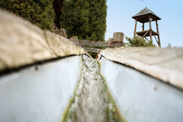 culvert - metal pipes and water canal