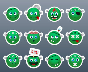 Obraz premium Cute zombie smile stickers