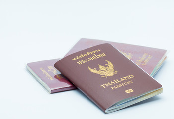 Naklejka premium Thai passport, isolated on white background