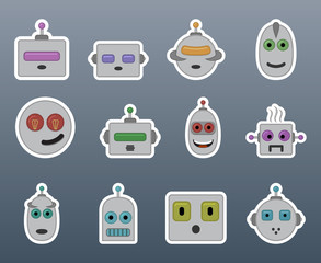 Robot smile stickers