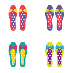 Set of Colorful Women Shoes Vector Illustration.