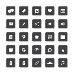 Square Website Vector Icons Set.