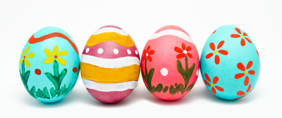 Perfect colorful handmade easter eggs