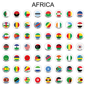 Africa - Flags/ Vector illustration EPS10. Flags of African countries. 