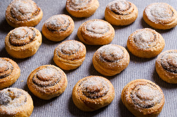 Homemade rolls with sugar