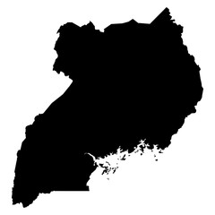 Uganda map on white background vector
