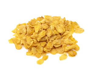 Haufen Cornflakes auf weiss