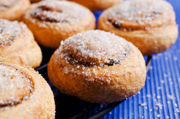 Homemade rolls with sugar