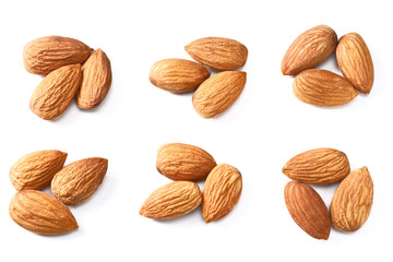dried almond on white