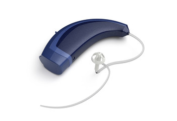 Hörgerät blau, freigestellt