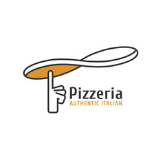 Vector logo, design element for pizza, pizzeria, pizza delivery, Italian restaurant