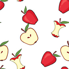 Apple, apple core, half apple